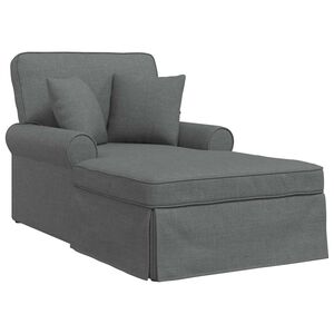 vidaXL Chaise Lounge z Fartuszkiem Ciemnoszary 91 x 157 x 91 cm