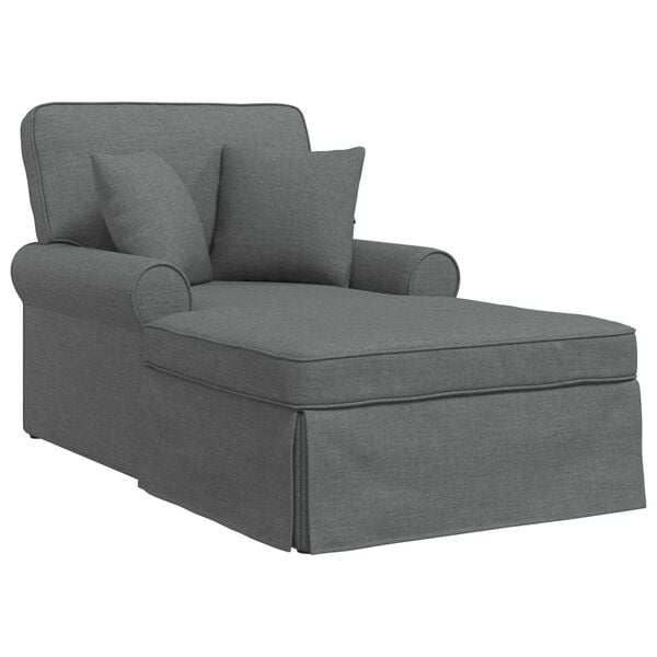 vidaXL Chaise Lounge z Fartuszkiem Ciemnoszary 91 x 157 x 91 cm