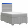 vidaXL Ł&oacute;żko z box spring LED z materacem jasnoszary 120 x 190 cm