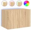vidaXL Ścienna szafka TV z LED, dąb sonoma, 60x35x41 cm