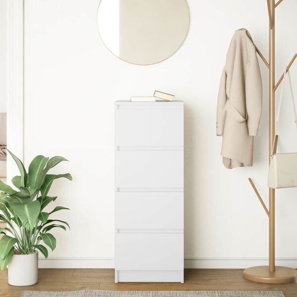 vidaXL Komoda Biała 37,5x35x99 cm Drewno klejone