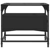 vidaXL Stolik kawowy ze szklanym blatem, czarny, 50x50x45 cm