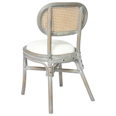 vidaXL Krzesła stołowe, 4 szt., szare, lniane