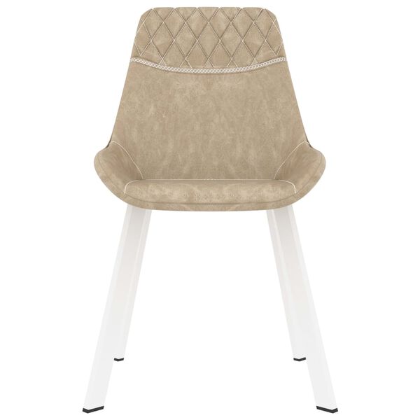 vidaXL Krzesła jadalniane, 2 szt., kremowe, sztuczna sk&oacute;ra