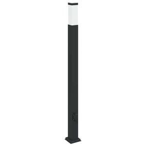 vidaXL Słupek oświetleniowy z gniazdem 110 cm Czarny IP44
