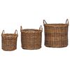 vidaXL Koszyk na rośliny z przechowywaniem 3 pcs Brązowy Rattan Kubu