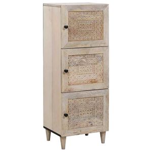 vidaXL Highboard z półką Biały 40 x 33 x 110 cm lite drewno mango
