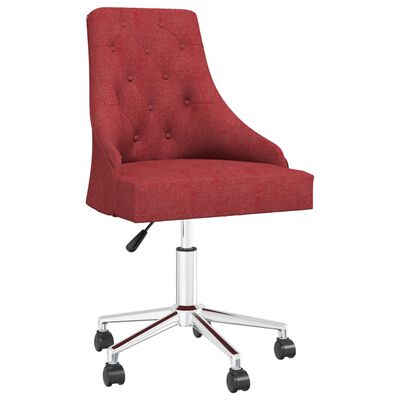 vidaXL Obrotowe krzesła stołowe, 6 szt., winna czerwień, obite tkaniną