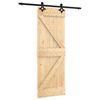 vidaXL Drzwi przesuwne Naturalny i czarny 70 x 210 cm