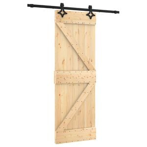 vidaXL Drzwi przesuwne Naturalny i czarny 70 x 210 cm