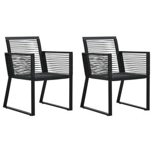 vidaXL Krzesła ogrodowe, 2 szt., czarne, rattan PVC