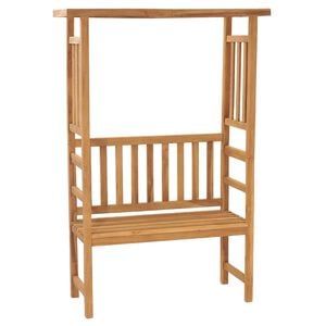 vidaXL Ławka ogrodowa z pergolą, 115 cm, lite drewno tekowe