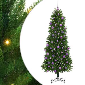 vidaXL Choinka z 300 diodami LED z podstawą Zielony 240 cm PE