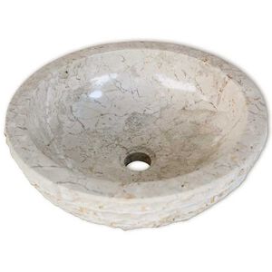 vidaXL Umywalka marmurowa, 40 cm, kremowa