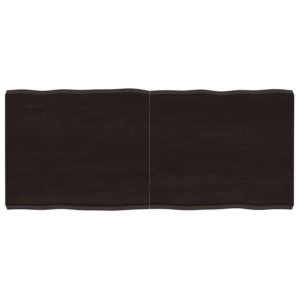 vidaXL Blat ciemnobrązowy 140x60x(2-6) cm drewno z naturalną krawędzią
