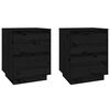 vidaXL Szafki nocne, 2 szt., czarne, 40x35x50 cm, lite drewno sosnowe