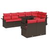 vidaXL Zestaw Sof na Ogr&oacute;d z poduszką 9 pcs Brązowy Rattan poli