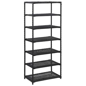 vidaXL Regał na buty, czarny, 50x30x120 cm, polirattan