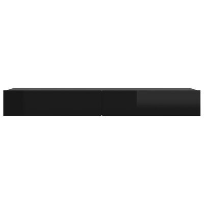 vidaXL Szafka pod TV z LED, czarna z połyskiem, 120x35x15,5 cm