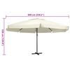 vidaXL Parasol ogrodowy na aluminiowym słupku, 600 cm, piaskowy