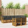 vidaXL Zestawy sof 8 pcs Naturalny i Antracytowy Lite Drewno Akacji