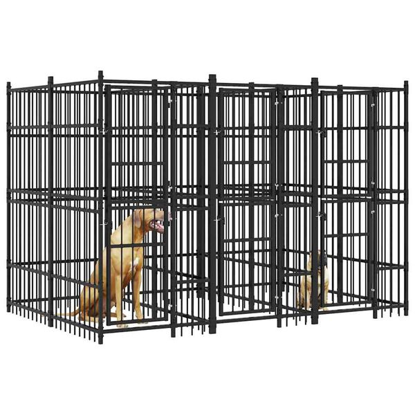 vidaXL Kojec zewnętrzny dla psa, stalowy, 5,53 m&sup2;