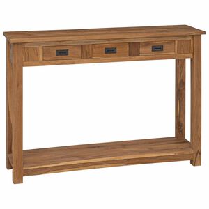 vidaXL Konsola naturalny 110 x 30 x 80 cm Lite drewno teakowe