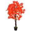 vidaXL Sztuczny klon z doniczką, czerwony, 120 cm