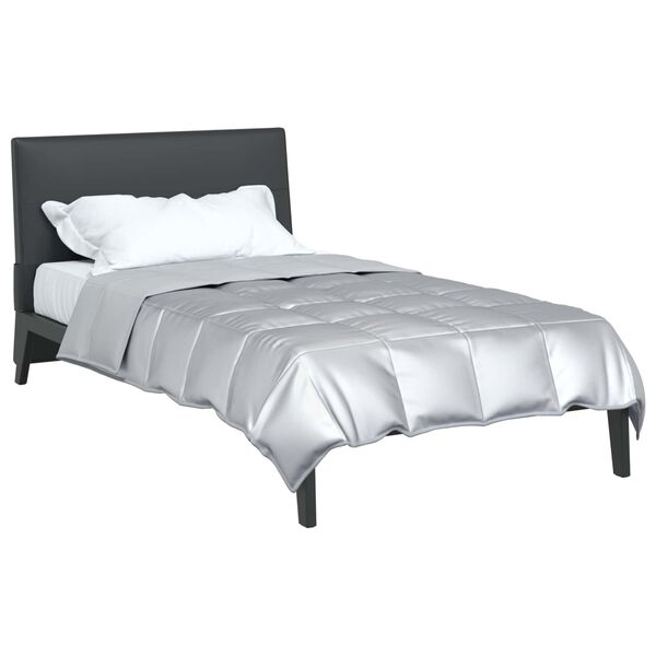 vidaXL Letni Kołdra Srebrny 220 x 135 cm Satyna i Mikrofibra