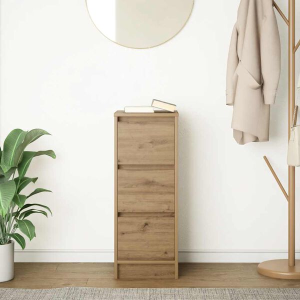 vidaXL Komoda Artisan Dąb 29,5x34x76 cm Drewno klejone