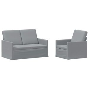 vidaXL Zestaw Sof 2 pcs jasnoszary tkanina