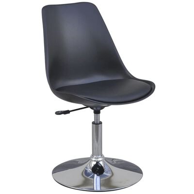 vidaXL Obrotowe krzesła stołowe, 6 szt., czarne, sztuczna skóra