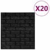 vidaXL Panele 3D z imitacją cegły, samoprzylepne, 20 szt., czarne