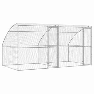 vidaXL Kenel dla Ps&oacute;w 2 pcs Srebrny 4 x 2 x 2 m Stal galwanizowana