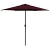 vidaXL Parasol ogrodowy na aluminiowym słupku, 270x246 cm, bordowy