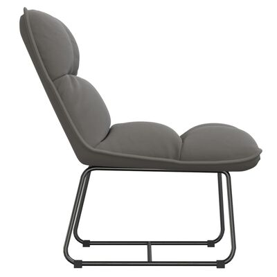 vidaXL Fotel wypoczynkowy z metalową ramą, jasnoszary, aksamitny