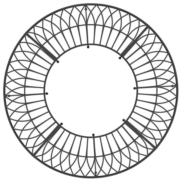 vidaXL Ławka okalająca drzewo, Ø160 cm, czarna, stalowa