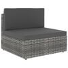 vidaXL Modułowe siedzisko środkowe, rattan PE, szare