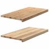 vidaXL Parapety 2 szt., surowe, 80x40x2 cm, lite drewno dębowe