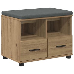 vidaXL Ławka na buty z poduszką Dąb artisan 60 x 38 x 46 cm