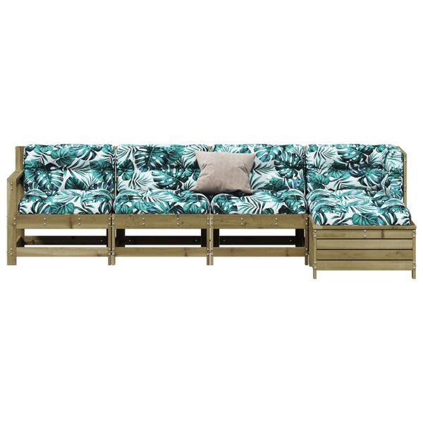 vidaXL 5-cz. zestaw mebli do ogrodu, z poduszkami, impregnowana sosna