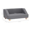 vidaXL Sofa dla psa, szara, 95x63x39 cm, lniana