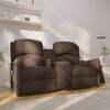 vidaXL Rozkładany fotel masujący z uchwytem, 2-os., brązowy, tkanina