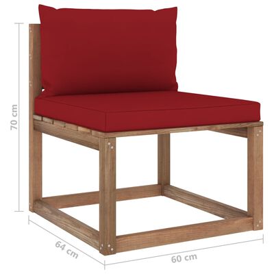 vidaXL 4-cz. zestaw wypoczynkowy z palet, z poduszkami, drewno sosnowe