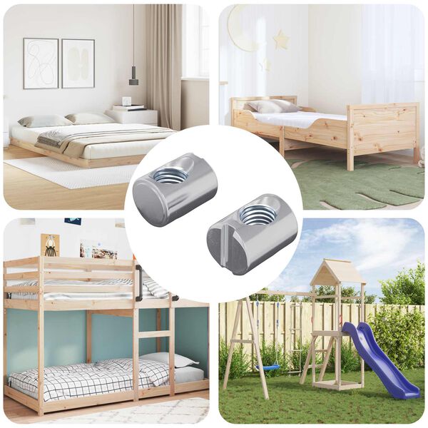 vidaXL Śruba beczkowa 2 pcs Srebrny M6 x 13 mm Żelazo