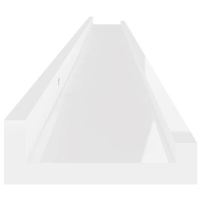 vidaXL Półki ścienne, 4 szt., wysoki połysk, białe, 115x9x3 cm