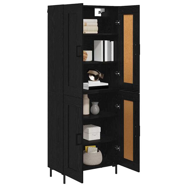 vidaXL Highboard 2 pcs Czarny Dąb Materiał drewnopochodny