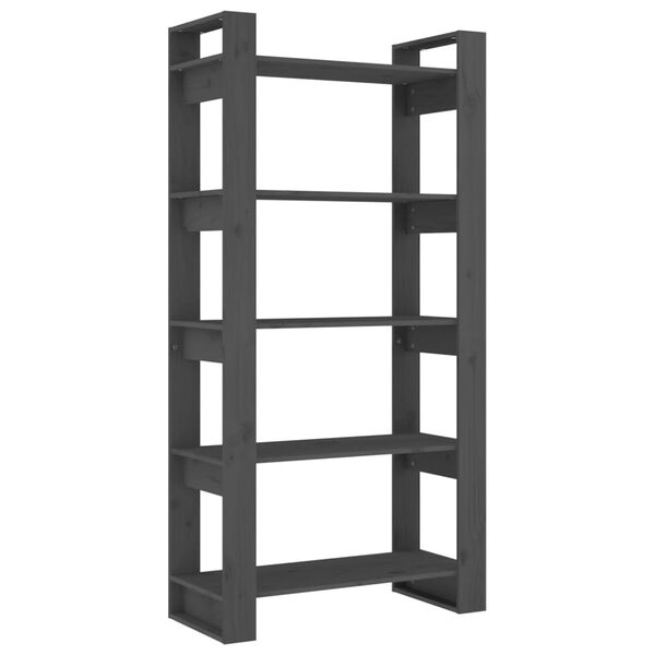 vidaXL Regał na książki/przegroda, szary, 80x35x160 cm, sosnowy