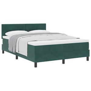 vidaXL Ł&oacute;żko sprężynowe Ciemna zieleń 160 x 200 cm Aksamit