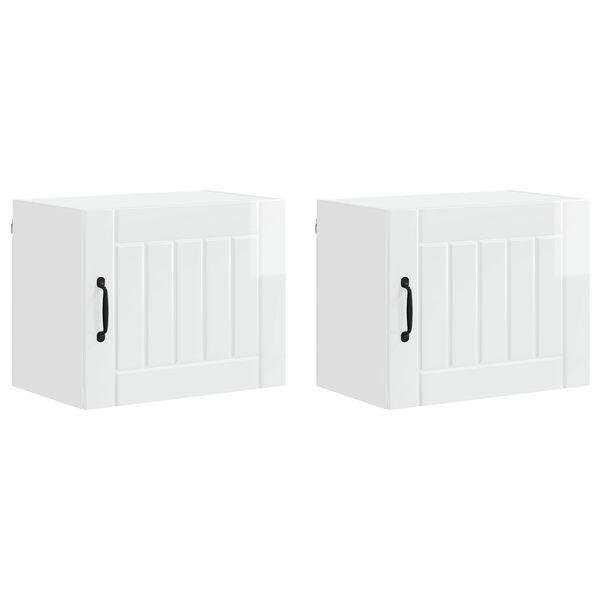 vidaXL Szafka kuchenna 2 pcs Wysoki połysk biały 50 x 31 x 40 cm